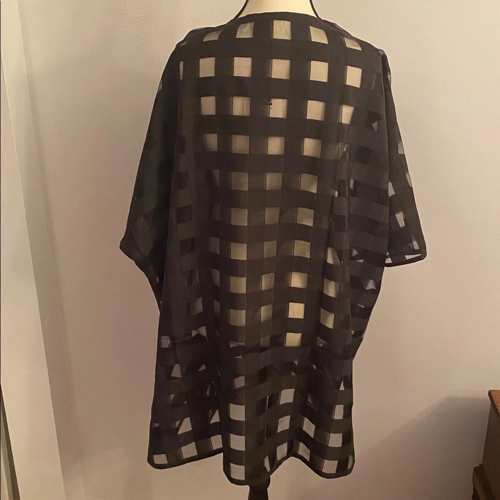 Anne Klein NWT size small/med black open front semi sheer jacket - Picture 4 of 9